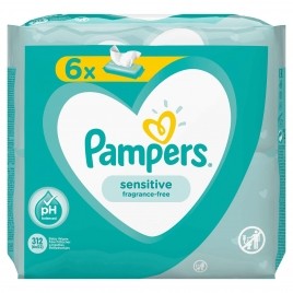 Детские влажные салфетки Pampers Sensitive Сменный блок 6x52 шт., 312 шт