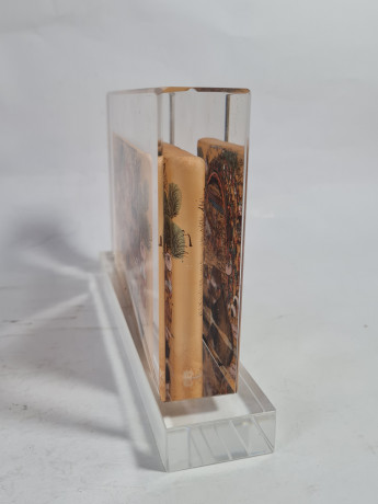 Декоративная 3Д картина в стекле "Рыночная площадь, Япония", 19 x 11 x 3 см, в заводской подарочной коробке, коробка 21 x 4 x 2 см, Германия, 1960-70гг.