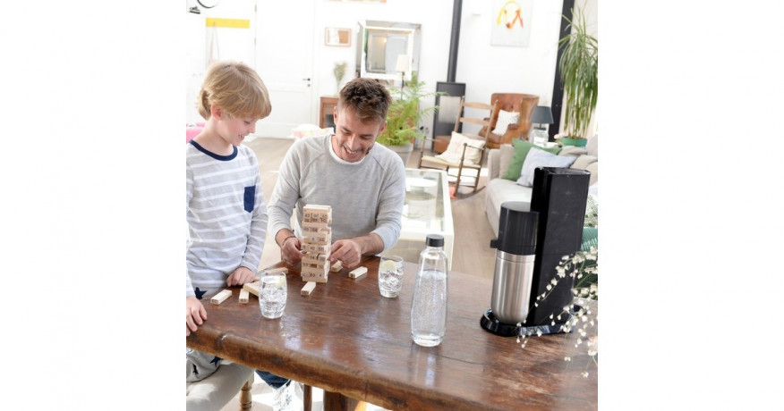 SodaStream SodaStream Wassersprudler Duo Vorteilspack Titan dunkelgrau/edelstahl, inkl. 2 Glasflaschen, Kunststoffflasche, CO?-Zylinder dunkelgrau/edelstahl Двойной набор для приготовления газировки SodaStream, титановый темно-серый/нержавеющая сталь, вк