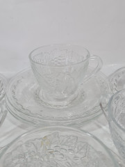 Набор для чая винтажный OG Kristall с фруктовым декором, хрусталь, чайная пара - 6 шт. Германия, 1960-70гг.