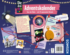 KOSMOS Die drei !!! Tanz der Diebe Adventskalender 2026, KOSMOS детективный адвент-календарь Die drei !!! «Танец воров» 2026 с 24 загадками, от 8 лет