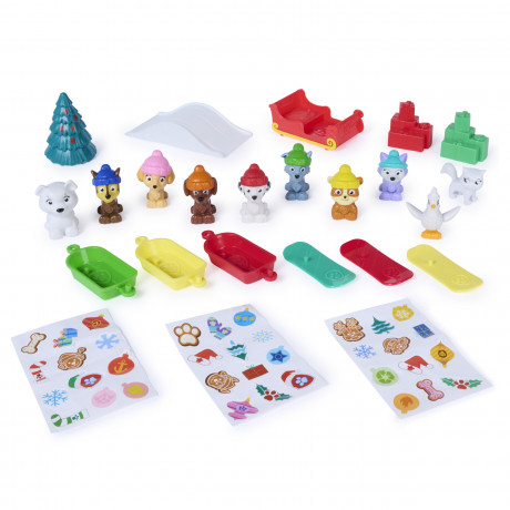 PAW Patrol Adventskalender, детский адвент-календарь с фигурками, санями и зимней игровой сценой, 24 сюрприза