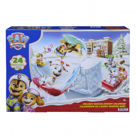 PAW Patrol Adventskalender, детский адвент-календарь с фигурками, санями и зимней игровой сценой, 24 сюрприза