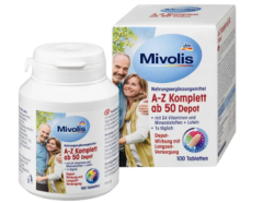 Mivolis A-Z Komplett ab 50 Tabletten Комплексные витамины против старения От А до Z Komplett, для людей старше 50 лет, 100 шт