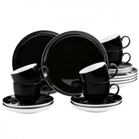 Seltmann Weiden Seltmann Weiden Lido Solid Black Kaffee-Set rund 18-tlg. Seltmann Weiden Lido Solid Black кофейный сервиз круглый 18 предм.