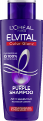 L'Oreal Paris Elvital Color Glanz Purple Shampoo, 200 ml, Фиолетовый шампунь против желтизны для осветлённых, мелированных и седых волос, с защитой цвета, 200 мл