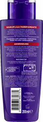 L'Oreal Paris Elvital Color Glanz Purple Shampoo, 200 ml, Фиолетовый шампунь против желтизны для осветлённых, мелированных и седых волос, с защитой цвета, 200 мл