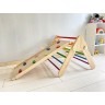Woodwork for Kids Klappbares Massivholz Kletterdreieck mit Rutsch- und Kletterbrett nach Pikler Art Складной треугольник для скалолазания из цельного дерева с выдвижной и лазающей доской в ??стиле Пиклера.