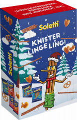 Kelly’s & Soletti Snack Adventskalender 2026, Адвент-календарь Kelly’s и Soletti 2026, 24 пакетика снеков 15 видов, 759 г