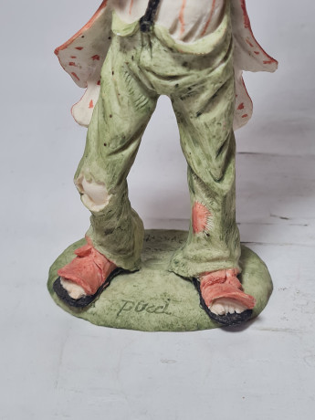 Фигурка Pucci "Клоун с аккордеоном" в розово-зеленых тонах, фарфор, 24.5 см, Германия, 1970-80гг.