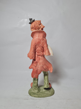 Фигурка Pucci "Клоун с аккордеоном" в розово-зеленых тонах, фарфор, 24.5 см, Германия, 1970-80гг.