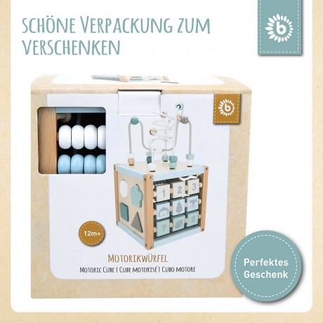 bieco Bieco Motorikwurfel Scandi-Chic Motorikspielzeug ab 1 Jahr Activity Center Baby Motorikwurfel Кубик моторики Bieco Scandi-Chic для развития моторики от 1 года Центр активности Кубик моторики малыша