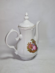 Набор для чая винтажный Apulum &quot;Влюбленная пара&quot;, чайник, молочник, сахарница, фарфор, Румыния, 1960-70гг.