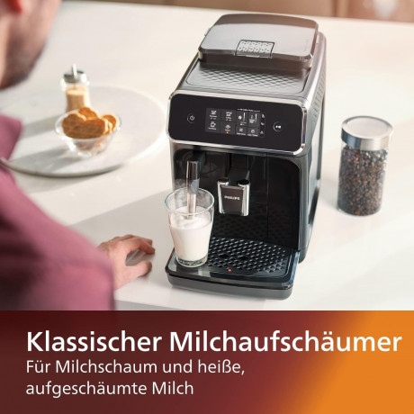 Philips Philips Kaffeevollautomat Series 2200 Kaffeevollautomat Klassischer Milchaufschaumer Display, Kaffeeautomat Cafemaschine Kaffeemaschine mi Mahlwerk Vollautomat Cafe Полностью автоматическая кофемашина Philips Series 2200, полностью автоматическая