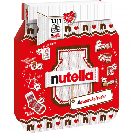 Nutella Адвент-календарь 2025, 24 сладких сюрприза, шоколадный новогодний подарок, 528 г