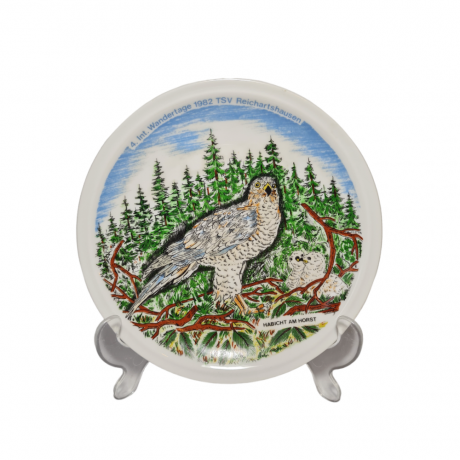 Winterling Roslau Bavaria Винтажная декоративная тарелка с позолоченным ободком "Райхартсхаузен", 19,5см, Германия, 1982г.