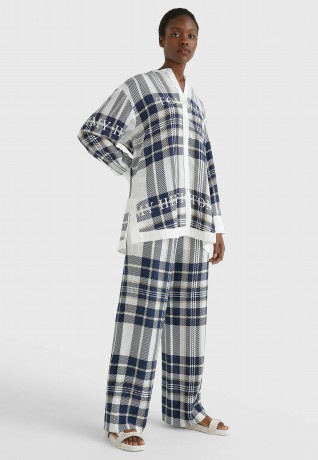 Tommy Hilfiger ICONS RELAXED FIT Button-down blouse icon branded l chk  ecru  p blue ICONS RELAXED FIT Блузка на пуговицах значок фирменный l chk ecru p синий