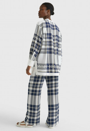 Tommy Hilfiger ICONS RELAXED FIT Button-down blouse icon branded l chk  ecru  p blue ICONS RELAXED FIT Блузка на пуговицах значок фирменный l chk ecru p синий