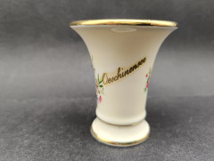 Ваза винтажная малая Cottier Freres Switzerland &quot;Эшинен-Зе&quot; с цветочным декором, фарфор, 7 х 8 см, Швейцария, 1960-70гг.