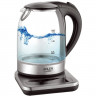 JUNG JUNG Wasserkocher ADLER AD1293, Wasserkocher mit Temperatureinstellung 40-100°C Digital, 1.7 l, 2200 W, Glas mit Edelstahl, LED Beleuchtung LCD Display, 360° Basis, Kettle Чайник JUNG ADLER AD1293, чайник с регулировкой температуры 40-100°C, цифров