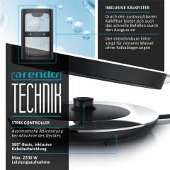 Arendo Arendo Wasserkocher, 1,7 l, 2200 W, Edelstahl Retro Style Vintage, LED Temperaturanzeige, kupfer  Чайник Arendo, 1,7 л, 2200 Вт, нержавеющая сталь, винтажный ретро-стиль, светодиодный дисплей температуры, медь