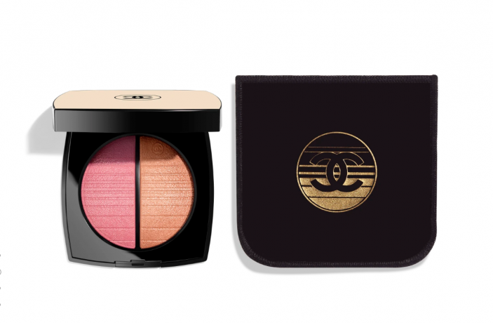 Дуэт хайлайтера и пудры CHANEL LES BEIGES POUDRE BELLE MINE LUMIRE DORE, тон ECLAT DU SOIR, эксклюзивный ограниченный выпуск 2025