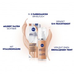 Nivea Hyaluron Cellular Filler 3in1Pflege Make-Up Dunkel  Hyaluron Cellular Filler 3in1Care Make-Up Dark