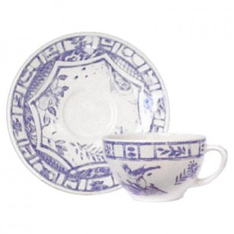 Gien Fayencerie Gien 'Oiseau Bleu monochrome' Kaffee-/Tee-Untertasse 15,2 cm Gien "Oiseau Bleu монохромный" Блюдце для чая/кофе 6&quot;.