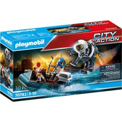 PLAYMOBIL 2er Set: 70817 Starter Pack Polizei Gefahrentraining + 70782 Polizei-Jetpack: Festnahme des Kunstraubers Набор из 2 предметов: 70817 Стартовый набор полицейского обучения опасности + 70782 Полицейский реактивный ранец: арест грабителя искусства