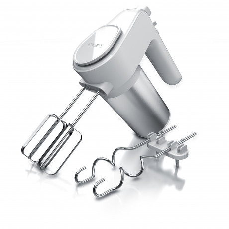 Arendo Arendo Handmixer, 400 W, inkl. 2 x Quirle und 2 x Knethaken aus Edelstahl weiss/silber Ручной миксер Arendo, 400 Вт, включая 2 венчика и 2 крюка для теста из нержавеющей стали