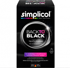 Simplicol Textilfarbe Back to Black Farberneuerung 3stk Текстильная краска для восстановления черного цвета ткани, 400 г x 3 упаковки