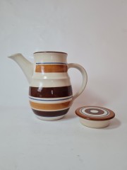Schnorr Keramik Керамический Заварочный чайник в коричневый тонах, 18см х 23см, диаметр 8,5 см, Германия, 1970гг.