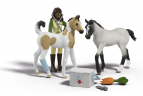Schleich Horse Club Sarah s Erste Hilfe Set  игровой набор, фигурки лошадей для детей, ветеринарный набор с аксессуарами и фигуркой Сары