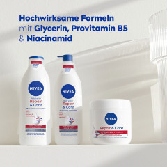 NIVEA Body Lotion Repair &amp; Care, 400 ml, Нивеа Лосьон для тела, 10% глицерин, провитамин B5 и ниацинамид, для очень сухой кожи, 72ч увлажнение, 400 мл
