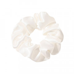 SOHO Satin Scrunchie Weiss Атласная резинка для волос