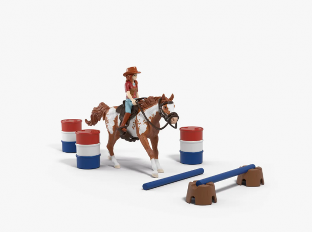 Schleich 42775 Horse Club Hannah's Western Abenteuer, Игровой набор "Западное родео Ханны", лошадь с наездницей, препятствия, фигурки, аксессуары, от 5 лет, Германия