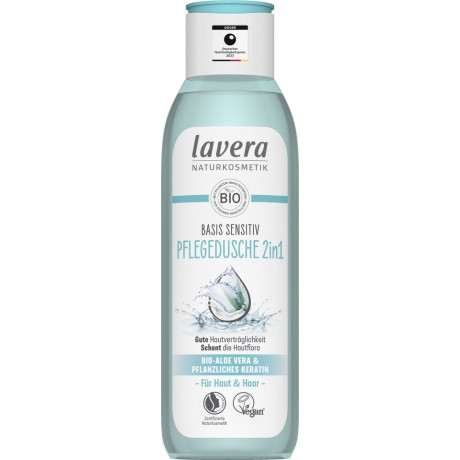 LAVERA Basis Sensitiv 2in1 Pflegedusche, 250 ml, Лавера Гель для душа 2 в 1 Базис Сенситив, био-алоэ вера, для тела и волос, 250 мл