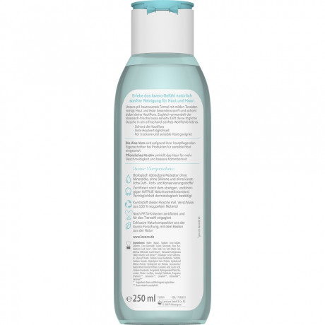 LAVERA Basis Sensitiv 2in1 Pflegedusche, 250 ml, Лавера Гель для душа 2 в 1 Базис Сенситив, био-алоэ вера, для тела и волос, 250 мл