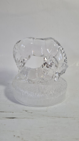 Фигурка хрустальная винтажная "Лошадь с жеребенком" Royal Cryestal Rock RCR, 11 x 12 см, Германия, 1960-70гг.