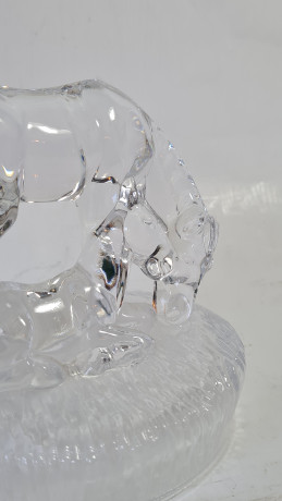 Фигурка хрустальная винтажная "Лошадь с жеребенком" Royal Cryestal Rock RCR, 11 x 12 см, Германия, 1960-70гг.