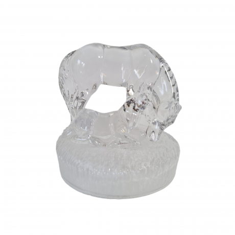 Фигурка хрустальная винтажная "Лошадь с жеребенком" Royal Cryestal Rock RCR, 11 x 12 см, Германия, 1960-70гг.