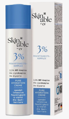 Skinable Крем для лица увлажняющий для женщин (Германия), 50 мл, интенсивное увлажнение и восстановление защитного барьера, с 2,5% NMF-комплексом, 5% глицерином и 3% увлажняющим комплексом