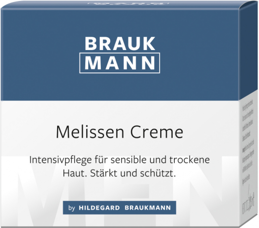 Braukmann Melissen Creme, 50 ml, Hildegard Braukmann дневной крем для лица с мелиссой, для нормальной и обезвоженной кожи, для мужчин, 50 мл