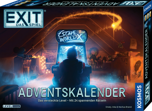 KOSMOS EXIT Das Spiel Das versteckte Level Adventskalender 2026, KOSMOS EXIT адвент-календарь «Скрытый уровень» 2026 с 24 головоломками для 1–5 игроков, от 10 лет