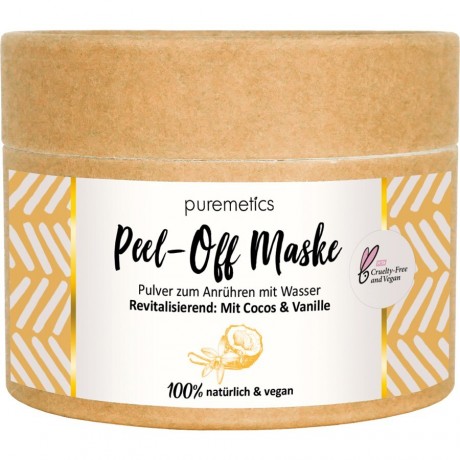 puremetics Revitalisierend: Mit Cocos & Vanille Peel-Off Gesichtsmasken  Восстанавливающий: с кокосовыми и ванильными отшелушивающими масками для лица