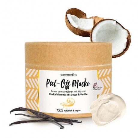 puremetics Revitalisierend: Mit Cocos & Vanille Peel-Off Gesichtsmasken  Восстанавливающий: с кокосовыми и ванильными отшелушивающими масками для лица