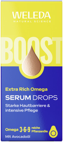WELEDA Extra Rich Omega Serum Drops, 30 ml, Питательные капли-сыворотка Extra Rich Omega с омега-кислотами и маслом авокадо, 30 мл