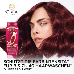 L'Oreal Paris Elvital Color Glanz Farbschutz Pflege Shampoo, 300 ml, Шампунь для окрашенных волос с витамином Cg и UVB-фильтром, для сохранения цвета и блеска, 300 мл