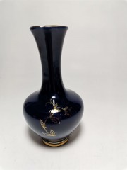 Jasba, Ясба Фарфоровая Ваза кобальтовая с позолотой 13см, Германия, 1950-1959г.