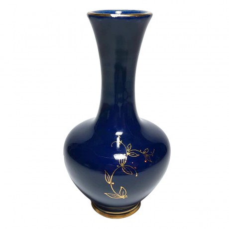 Jasba, Ясба Фарфоровая Ваза кобальтовая с позолотой 13см, Германия, 1950-1959г.